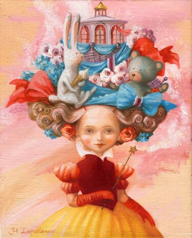 Painting titled "Фея / Fairy" by Natalia Derevianko, Original Artwork