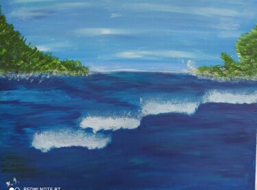 Painting titled "Sea/Море" by Natalia Ivanova, Original Artwork, Acrylic Mounted on Wood Stretcher frame