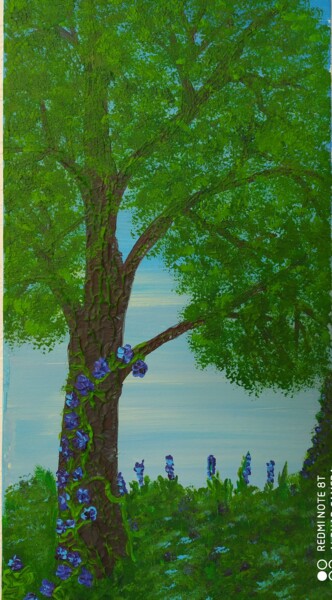 Картина под названием "Wood. Summer/Древо.…" - Наталья Иванова, Подлинное произведение искусства, Акрил Установлен на Деревя…