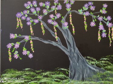Картина под названием "Древо жизни" - Наталья Иванова, Подлинное произведение искусства, Акрил Установлен на Деревянная рама…