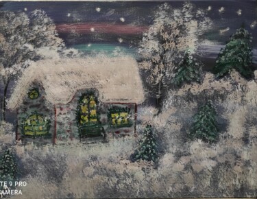 Painting titled "Winter's tale/Зимня…" by Natalia Ivanova, Original Artwork, Acrylic Mounted on Wood Stretcher frame