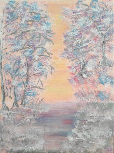 Painting titled "Скоро весна" by Natalia Ivanova, Original Artwork, Acrylic