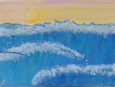 Painting titled "Water/Вода" by Natalia Ivanova, Original Artwork, Acrylic Mounted on Wood Stretcher frame