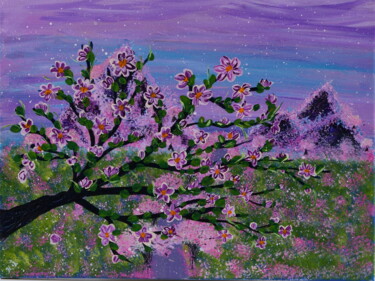 Painting titled "Spring is already h…" by Natalia Ivanova, Original Artwork, Acrylic Mounted on Wood Stretcher frame