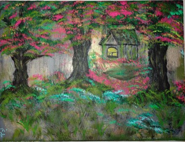 Peinture intitulée "Призрак дома" par Natalia Ivanova, Œuvre d'art originale, Acrylique Monté sur Châssis en bois