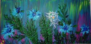 제목이 "Цветы"인 미술작품 Наталья Иванова로, 원작, 아크릴 나무 들것 프레임에 장착됨