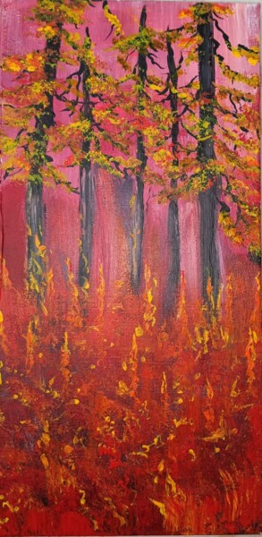 Painting titled "Dancing trees" by Natalia Ivanova, Original Artwork, Acrylic