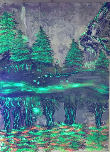 Картина под названием "Mirror" - Наталья Иванова, Подлинное произведение искусства, Акрил Установлен на Деревянная рама для…