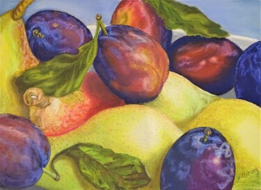Σχέδιο με τίτλο "Die bunte Früchte" από Natalia Jelusic, Αυθεντικά έργα τέχνης, Παστέλ