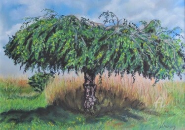 Disegno intitolato "Baum des Lebens..." da Natalia Jelusic, Opera d'arte originale, Pastello