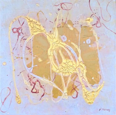 Pittura intitolato "Goldener Elefant" da Natalia Jelusic, Opera d'arte originale, Acrilico