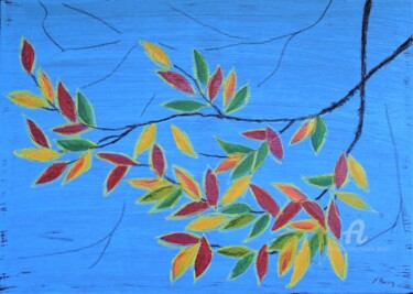 Malerei mit dem Titel "Die Herbstzweige" von Natalia Jelusic, Original-Kunstwerk, Acryl