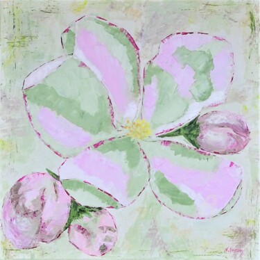 Malerei mit dem Titel "Die Apfelblüte" von Natalia Jelusic, Original-Kunstwerk, Acryl