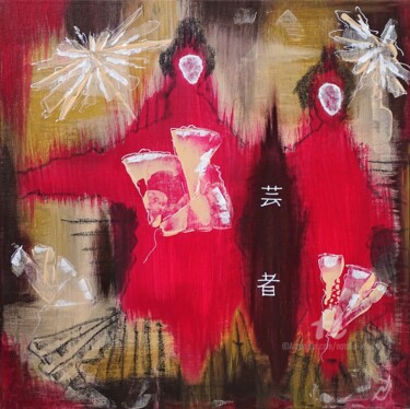 Malerei mit dem Titel "Die tanzende Frauen" von Natalia Jelusic, Original-Kunstwerk, Acryl