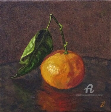 Painting titled "Die Mandarine" by Natalia Jelusic, Original Artwork, Oil