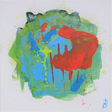 Malerei mit dem Titel "Das Farbenspiel" von Natalia Jelusic, Original-Kunstwerk, Acryl