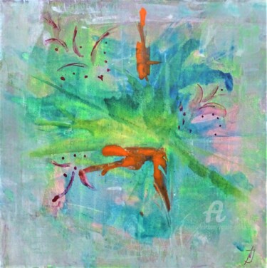 Malerei mit dem Titel "Atmung des Frühlings" von Natalia Jelusic, Original-Kunstwerk, Acryl