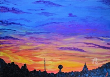 Peinture intitulée "Sonnenuntergang aus…" par Natalia Jelusic, Œuvre d'art originale, Acrylique