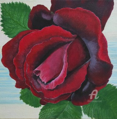 Painting titled "Charm Rose Velours" by Nataliia K (Iurochkina), Original Artwork, Acrylic
