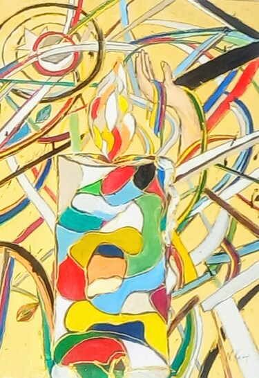 Malerei mit dem Titel "Tanz im Licht" von Natalia Kairies, Original-Kunstwerk, Acryl