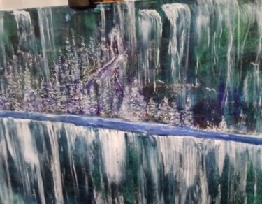 Ζωγραφική με τίτλο "Waterfall" από Natalia Kairies, Αυθεντικά έργα τέχνης, Ακρυλικό