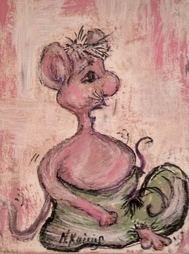 Painting titled "Maus im Schuh" by Natalia Kairies, Original Artwork, Acrylic