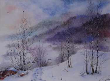 Картина под названием "Зима приходит" - Natalia Kakhtiurina, Подлинное произведение искусства, Акварель