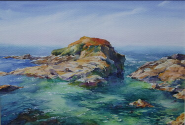 Malerei mit dem Titel "Atlantic coast. Mon…" von Natalia Kakhtiurina, Original-Kunstwerk, Aquarell