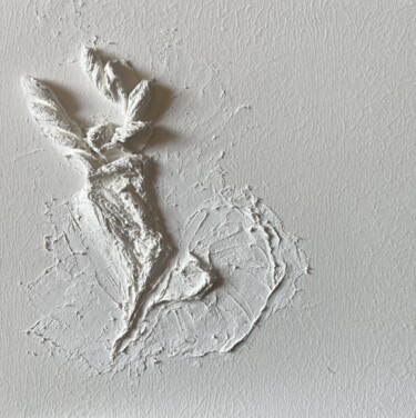 Painting titled "White angel" by Natalia Kaplan, Original Artwork, Plaster