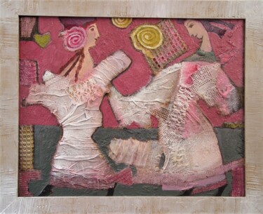 Painting titled "Dance - mixed media…" by Natalia Kaza, Original Artwork, Acrylic