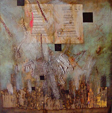 Картина под названием "Music - mixed media…" - Natalia Kaza, Подлинное произведение искусства, Акрил