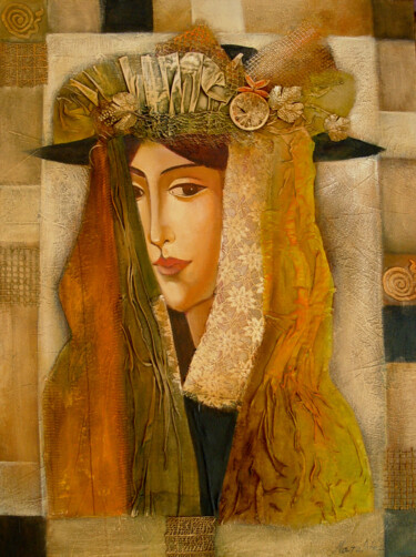 Painting titled "Forest Fairy" by Natalia Kaza, Original Artwork, Acrylic
