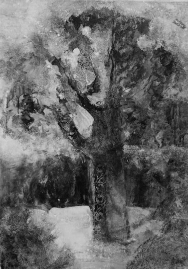 Painting titled "The tree" by Natalia Kaza, Original Artwork, Acrylic