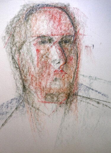 Drawing titled "Male portrait" by Natalia Kaza, Original Artwork, Pastel