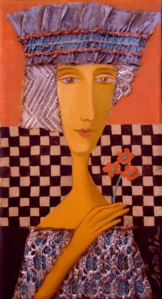 Painting titled "Chess queen" by Natalia Kaza, Original Artwork, Acrylic