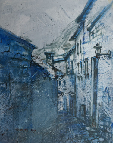 Malerei mit dem Titel "small street in Fiu…" von Natalia-Khromykh, Original-Kunstwerk