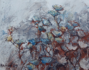 Pittura intitolato "the summer leaves" da Natalia-Khromykh, Opera d'arte originale, Olio