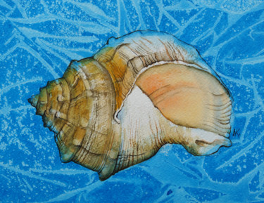 Malerei mit dem Titel "miracolo marino" von Natalia-Khromykh, Original-Kunstwerk, Aquarell