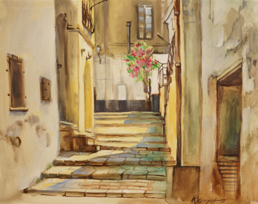 Painting titled "Una mattina in Irsi…" by Natalia-Khromykh, Original Artwork, Oil