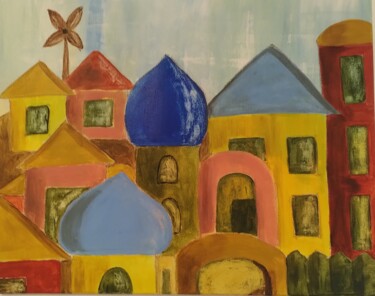 Painting titled "Die kleine Utopie" by Natalia Koch, Original Artwork, Acrylic