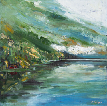Painting titled "landscape #6" by Natalia Korneeva, Original Artwork, Oil