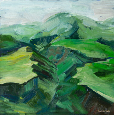 Painting titled "Mountains #1" by Natalia Korneeva, Original Artwork, Oil