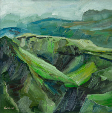 Pintura intitulada "Mountains #3" por Natalia Korneeva, Obras de arte originais, Óleo