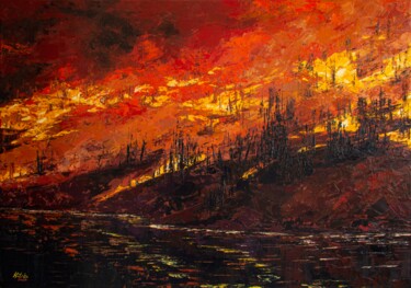Pittura intitolato "CRYING FOREST OF SI…" da Natalia Korneeva, Opera d'arte originale, Olio