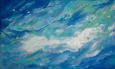 Painting titled "RAGING SEA, 30x50 a…" by Natalia Korneeva, Original Artwork, Oil