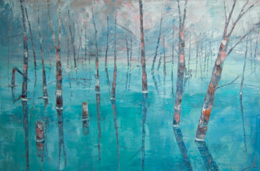 Peinture intitulée "DEAD TREES, 40x70 a…" par Natalia Korneeva, Œuvre d'art originale, Huile