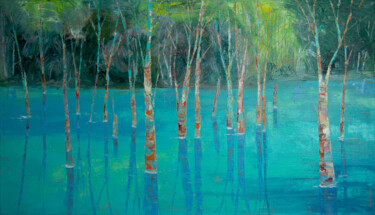 Pittura intitolato "WITHERED FOREST , 4…" da Natalia Korneeva, Opera d'arte originale, Olio