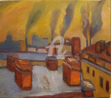 Картина под названием "Дымы" - Natalia Kucherenko, Подлинное произведение искусства, Масло