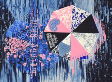 Painting titled "Melody rain" by Natalia Kudryavtseva, Original Artwork, Collages