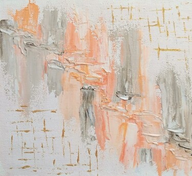 Картина под названием "Оранжевые ступени" - Наталия Куропятникова, Подлинное произведение искусства, Масло